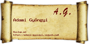 Adami Gyöngyi névjegykártya